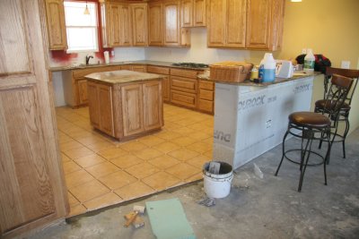 And the kitchen was tiled in about 2 1/2 days