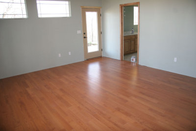 The master bedroom flooring is finished