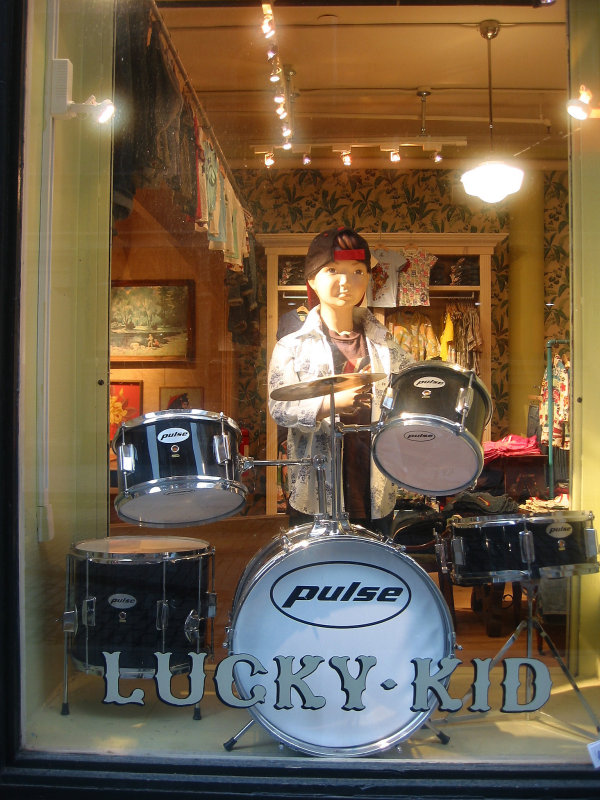 Lucky Kid Drummer Window