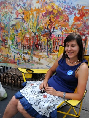 Artist Sonia Grineva at the Washington Square Art Show