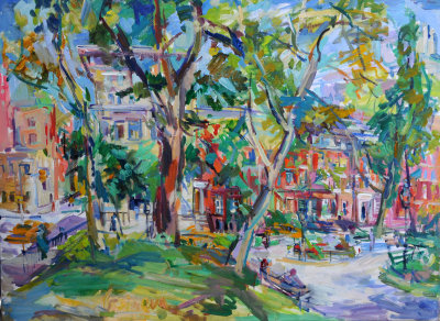 Washington Square North at McDougal - Painting by Sonia Grineva 