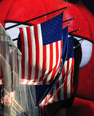 Checking Out the Flags in Times Square