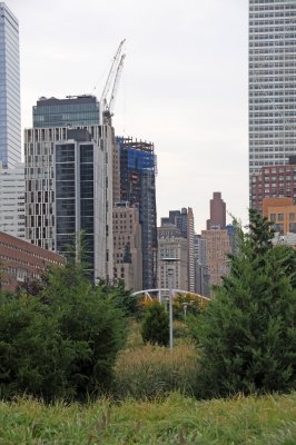World Trade Center Building in Construction from Hudson River Park
