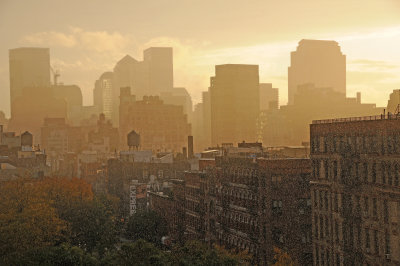 Rain at Sunset - Downtown Manhattan