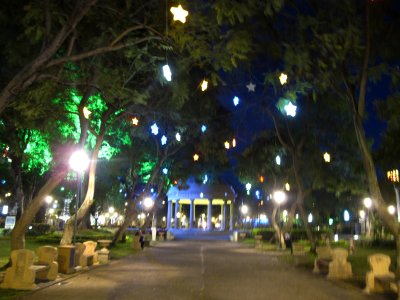 Parque Morazon at Night