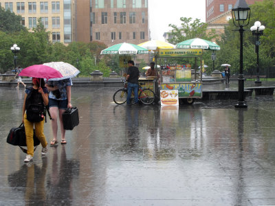 Fountain Plaza in the Rain