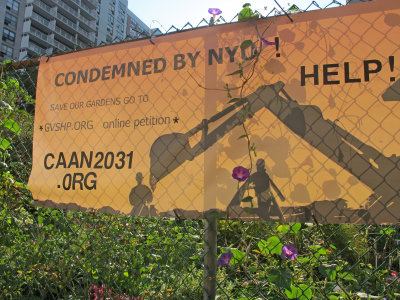 Community Gardens Condemned by NYC/NYU2031 President Sexton Building Plan