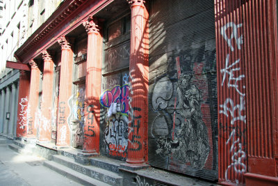 Neo Classical Columned Building & Grafitti