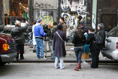 Shooting a Film in the Recesses of a Manhattan Street