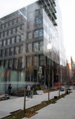 Jean Nouvel's Residential Building Courtyard with Reflections
