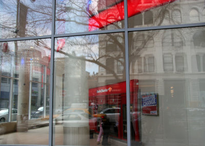 Bank of America Window with Reflections