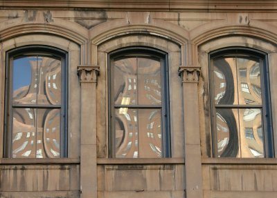 Neo Renaisance Brownstone Windows with Reflections