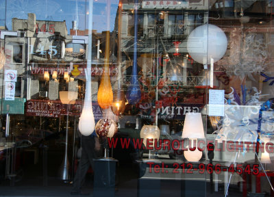 Bowery Lighting Store with Window Reflections