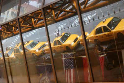 Port Authority Bus Terminal - Taxi Cue Window Reflections