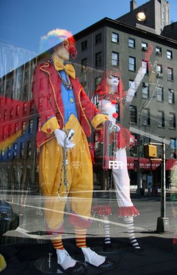 Clowns - NY Costume Shop Window with Reflections