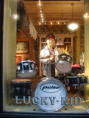 Lucky Kid Drummer Window