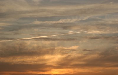 Contrails at Sunset