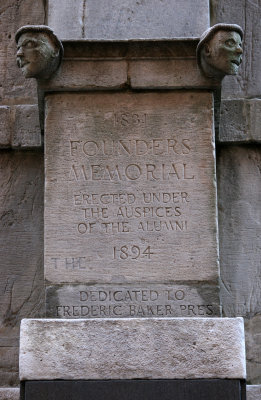 NYU Founder's Monument Inscription - Library Lane