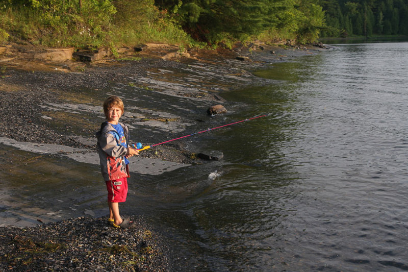 Fishing at the camp.