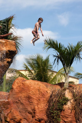 Hotel Marina El Cid - jumping off the cliff.
