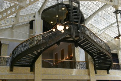 Rookery lobby was designed by Frank Lloyd Wright.