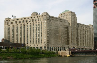 Merchandise Mart occupies an entire city block and has it's own zip code.