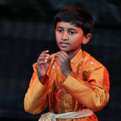 Tamil boy in a traditional dance
