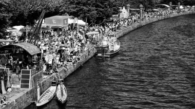 Part of the festival embankment with crowds of visiters
