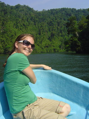 Crystal leading the way down the Rio Dulce