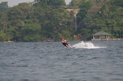 Kite surfing on the Rio Dulce