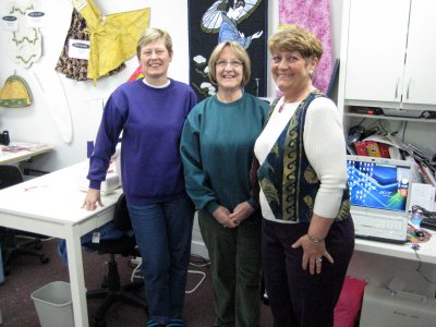 Happy New Sweatshirts - both hand made, Margaret & Jane with teacher Monique