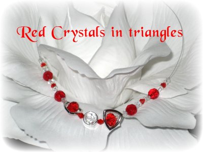 9. Red Crystals in triangles  necklace