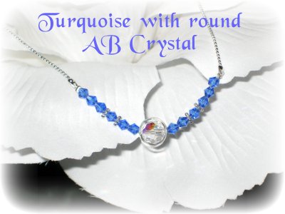 11. Turquoise with round crystal