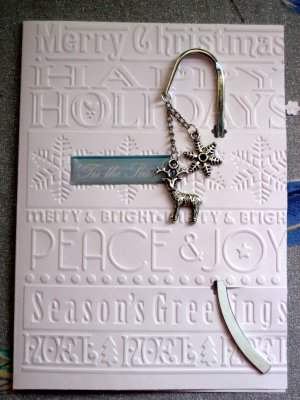 Embossed Christmas card with bookmark