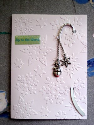 Embossed snowflake card & bookmark