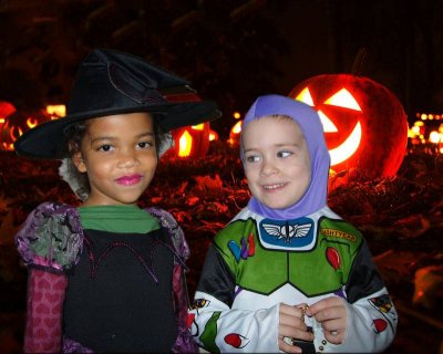 Olivia and Justin in a pumpkin field