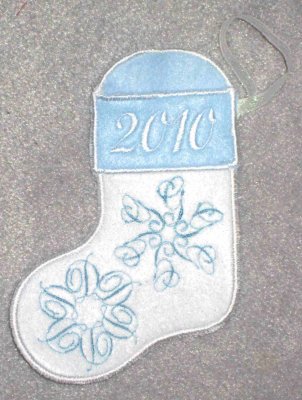 Tiny embroidered snowflake Stocking