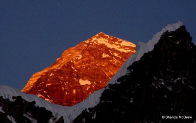 Alpenglow on Everest summit