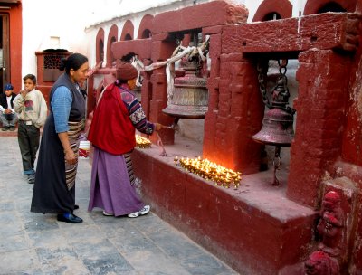 Butter lamps at Boudhnath