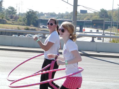 Walking's not enough, some hula-hooped!