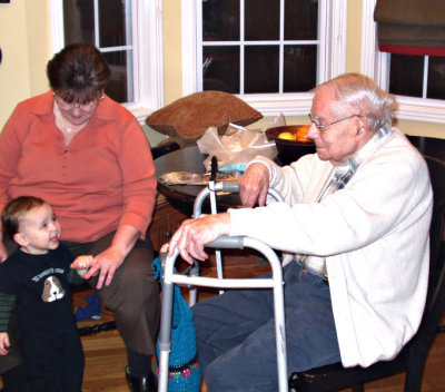 Colton, Debby and Great Grandpa Leary