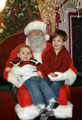Colton and Hutton with Santa