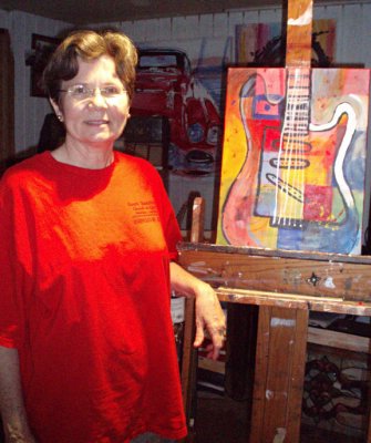 Sherry Kay and her painting