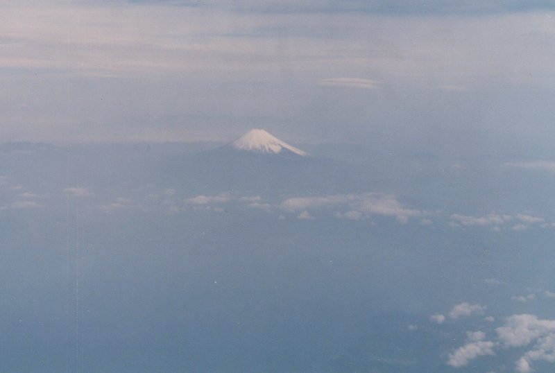 Mount Fuji through the 747 window