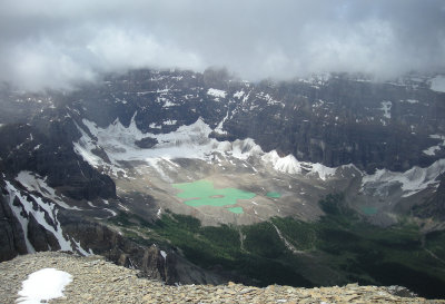 The glacial lakes below Mount Hungabee