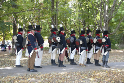 American troops form up
