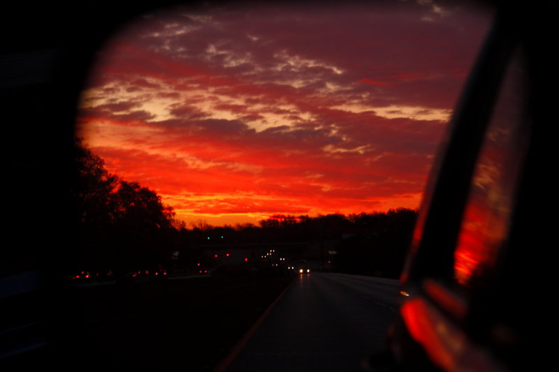 REAR VIEW MIRROR SUNSET