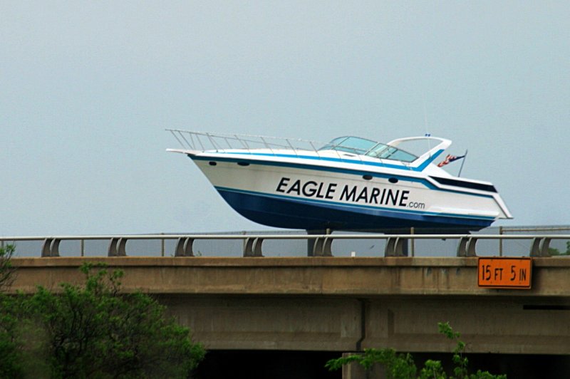 BOAT ON AN OVERPASS???
