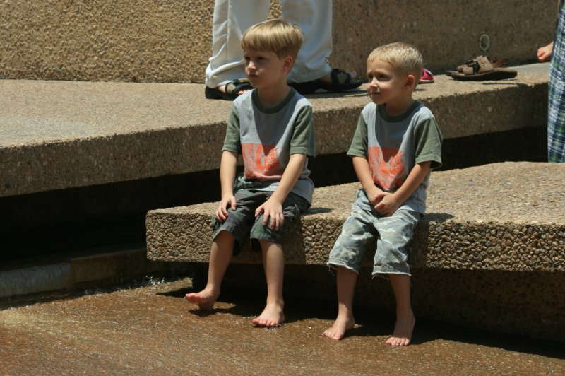 TWO LITTLE BOYS DRESSED ALIKE