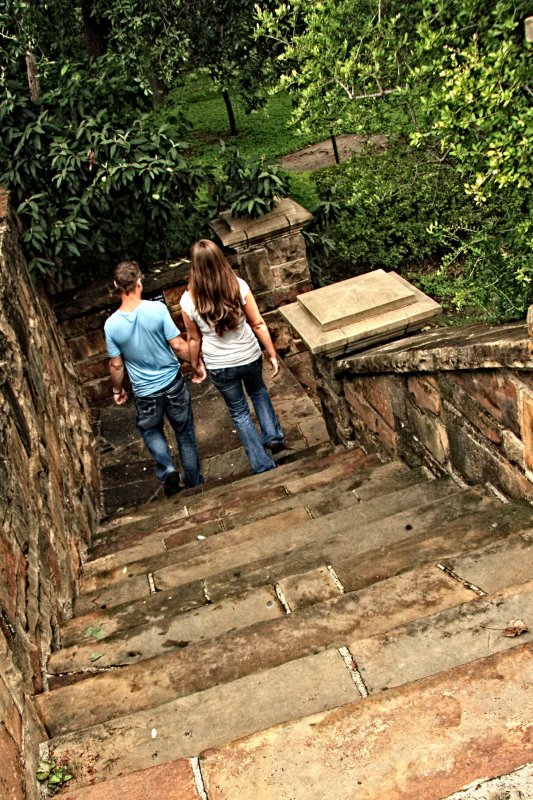 WALKING DOWN THE STAIRS